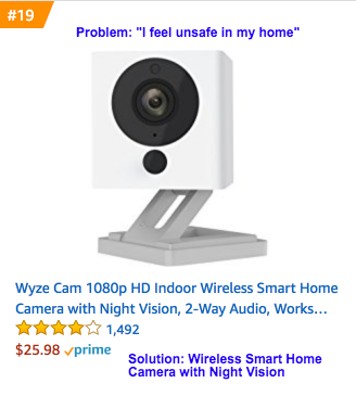 Image of a security camera - Example of how a product can solve a problem
